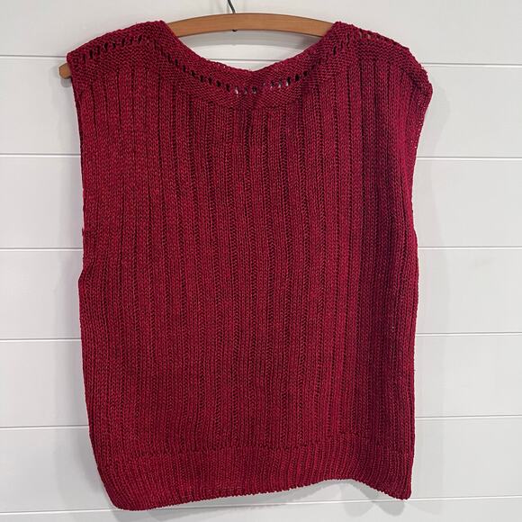Knot deVille Vintage sweater vest sleeveless Silk Blend Maroon women’s sz Medium - Picture 1 of 6